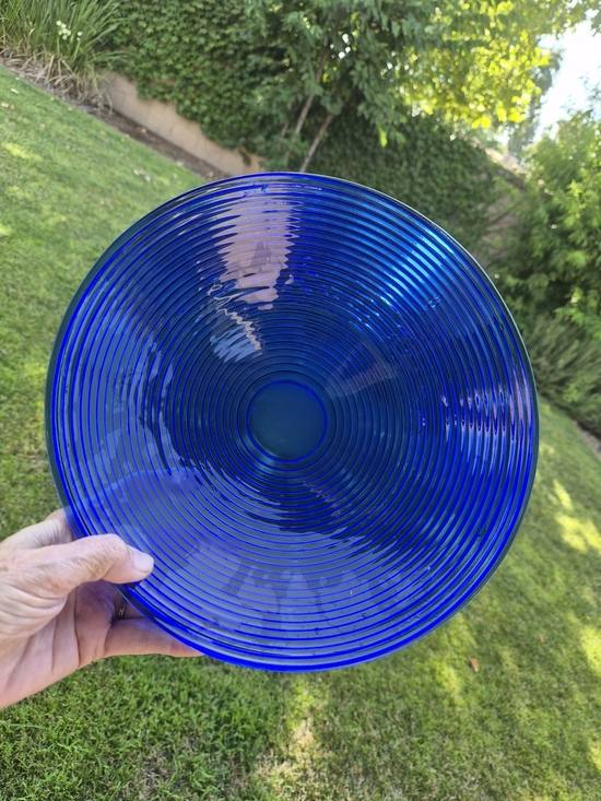 Source Unknown | Art | Vintage Mcm Cobalt Hamdcrafted Ribbed Bowl Mid ...